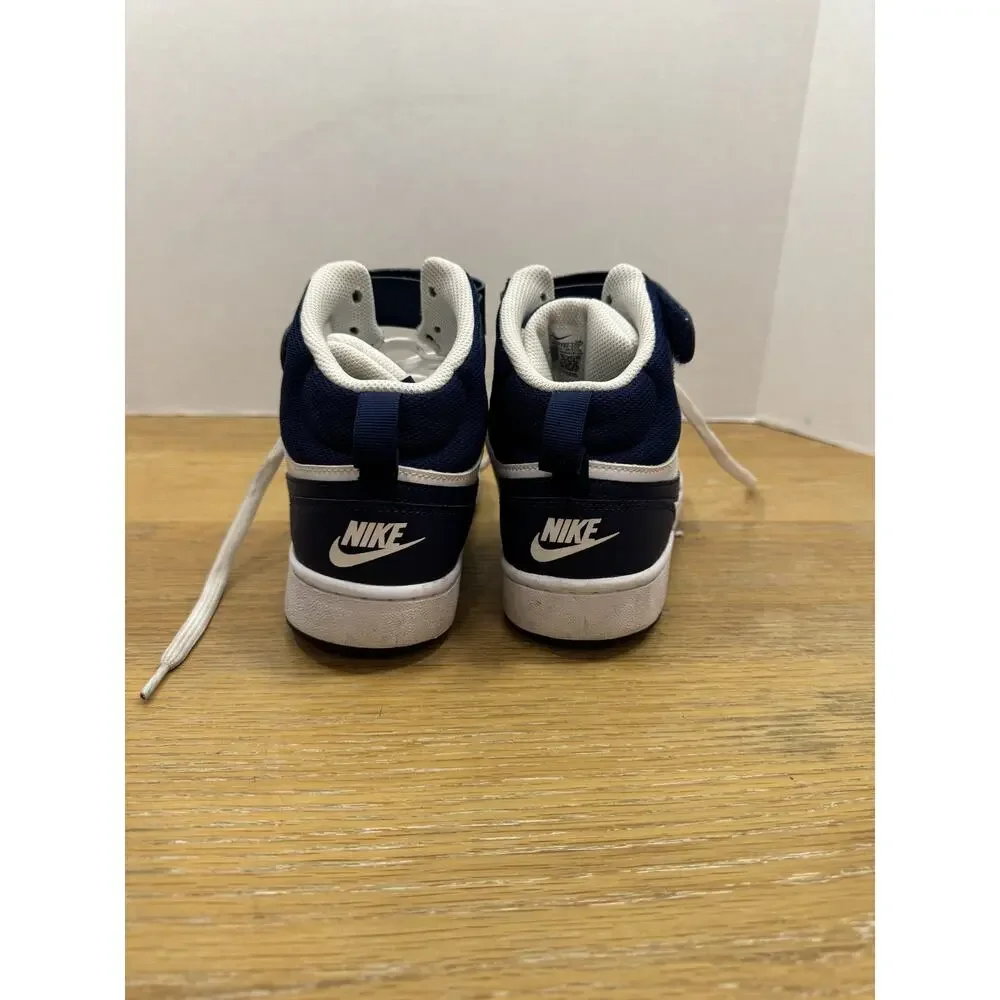 Nike Court Borough Mid 2 Size 7Y Blue and White